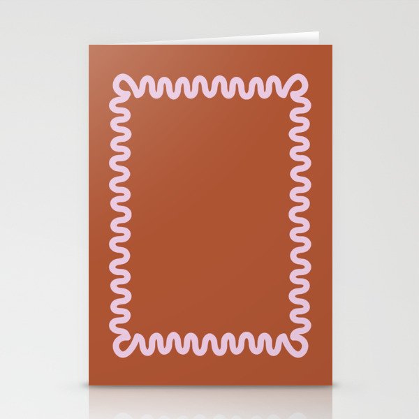 Waves Square Frame - Brown Stationery Cards