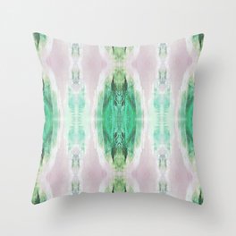Pattern design in emerald green and pale muted pink Throw Pillow