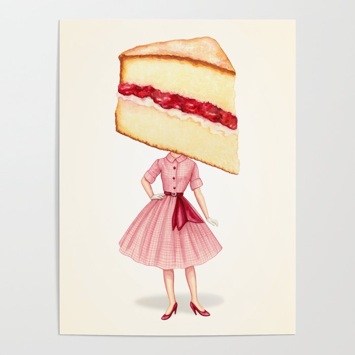 Cake Head Pin-up - Victoria Sponge Poster