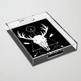 Modern Geometric Deer Skull Hunting Hunters Acrylic Tray