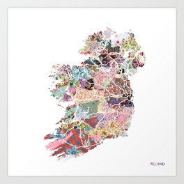 Ireland map Art Print
