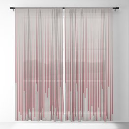 Red and Gray Minimal Frequency Line Art Pattern 2021 Color of the Year Satin Paprika and Satin Drift Sheer Curtain