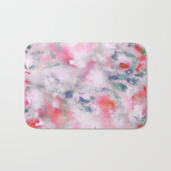 Red and White Bath Mat