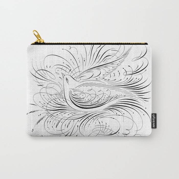 Flourished Bird Carry-All Pouch