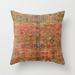 Traditional Vintage Moroccan Carpet  Throw Pillow