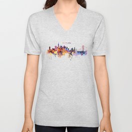 San Francisco Skyline V Neck T Shirt