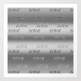 Silver Trendy modern Love Collection Art Print