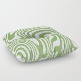 Abstract Swirl Retro 70s Green Sage Floor Pillow