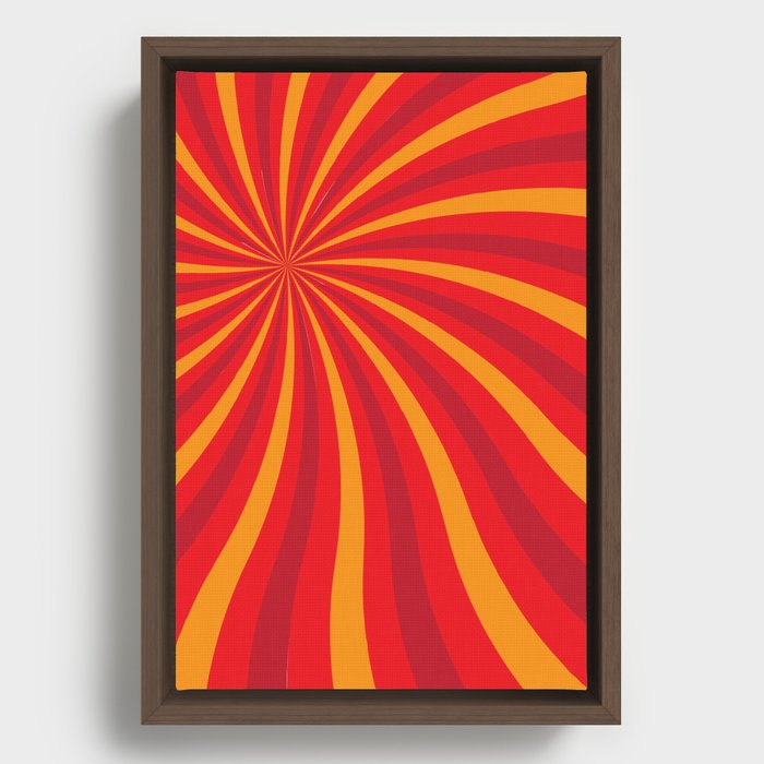 Orange Swirl Framed Canvas