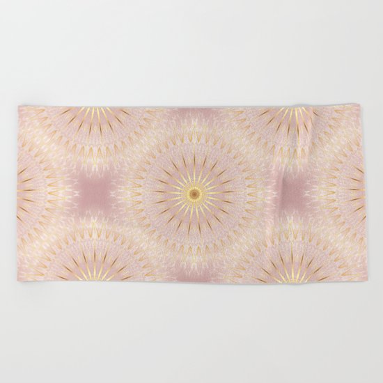Rose Gold Mandala Beach Towel