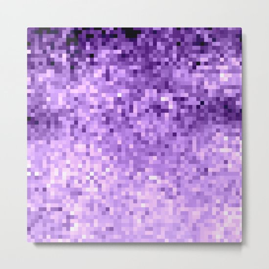 LavendeR Purple Pixels Metal Print
