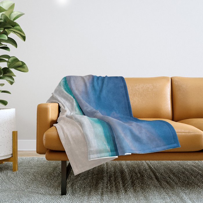 Tropical Turquoise Waves Throw Blanket