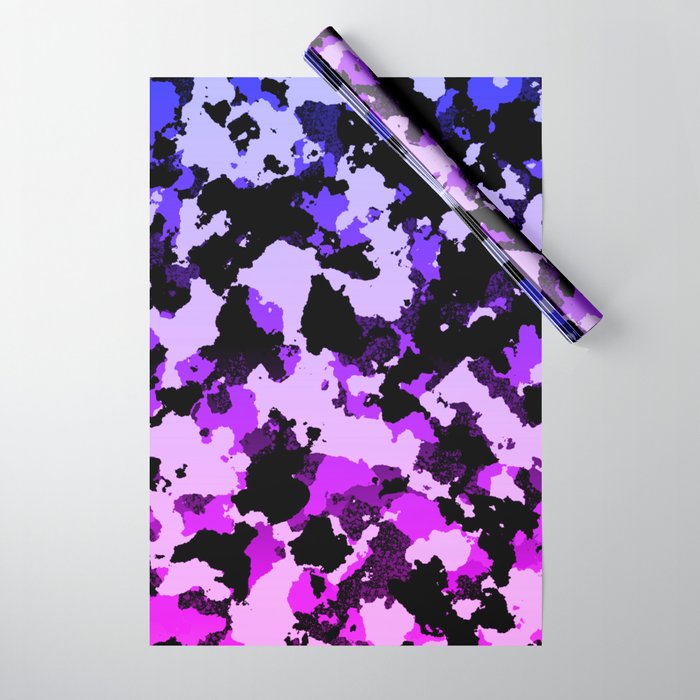 Gradient Pink And Purple Camo Wrapping Paper By Cr6zym1nd Society6