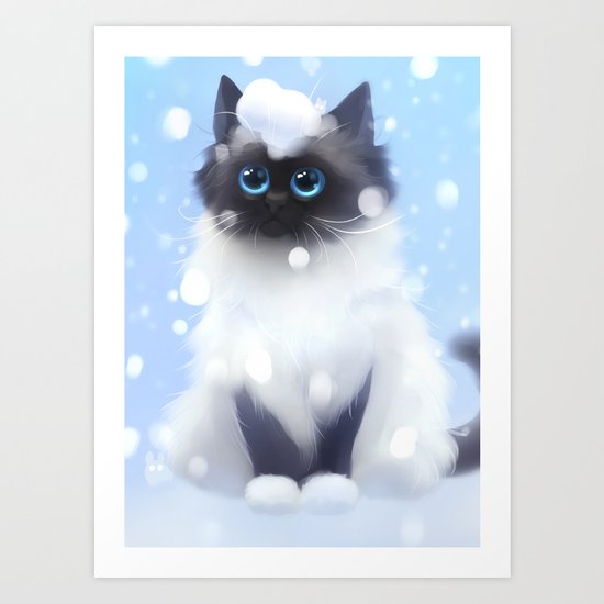 Waiting for the first snow Art Print
