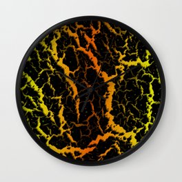 Cracked Space Lava - Yellow/Orange Wall Clock
