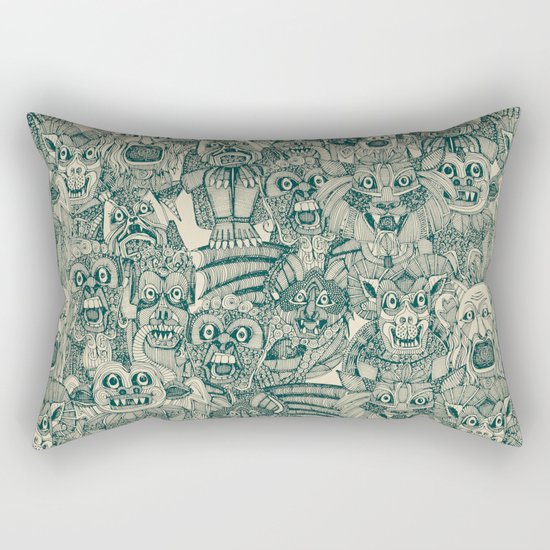 gargoyles teal Rectangular Pillow