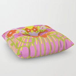 Sunny Spring Flowers Ombre Pink Floor Pillow