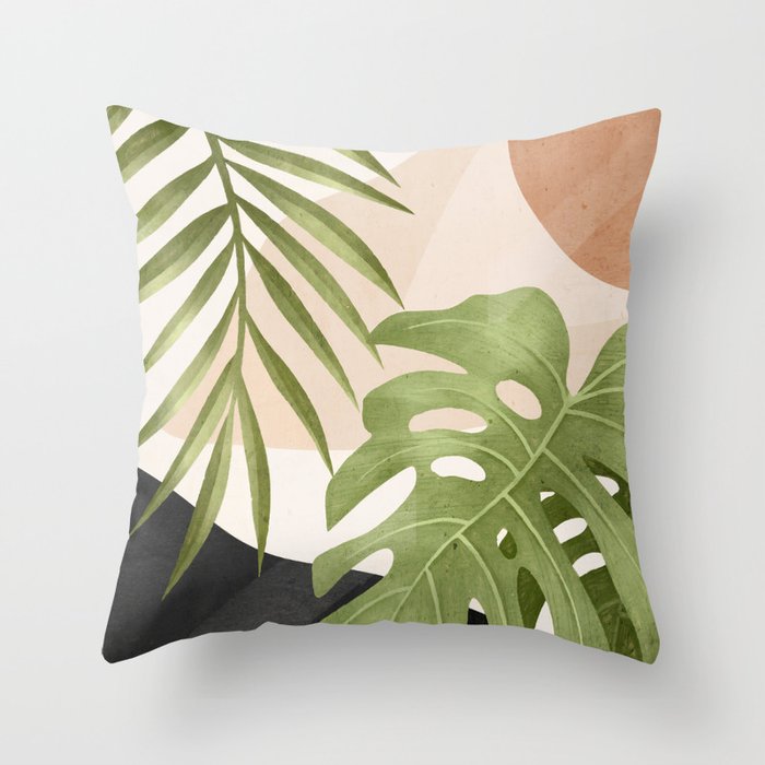 Abstract Art Tropical Leaves 21 Throw Pillow
