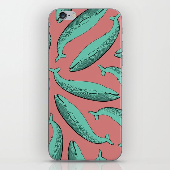 calm whale pattern iPhone Skin