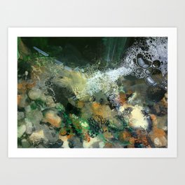 Shallows - Bubbling water shallow stream Art Print