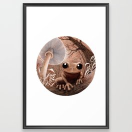 Curious frog Framed Art Print