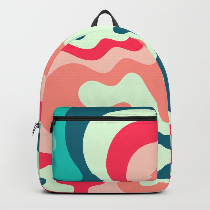 Abstract Blossoming Swirl Art In Tropical Essence Color Palette Backpack