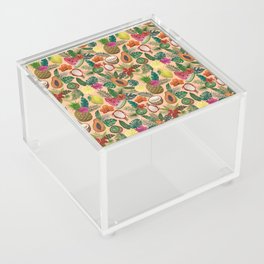 Tropical Fruit and Flower Pattern Acrylic Box