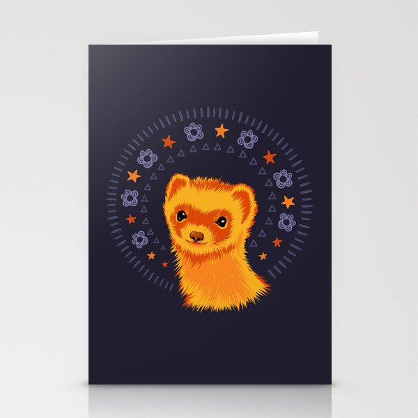 Cute ferret art adorable animal Stationery Cards
