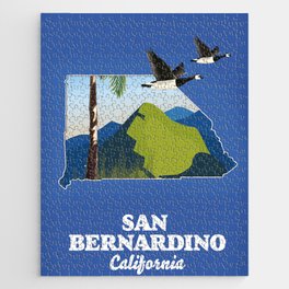 San Bernardino California Travel poster map. Jigsaw Puzzle