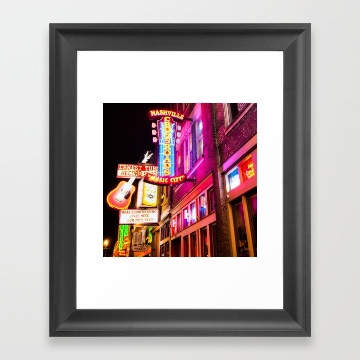 Music City Neons Of Nashville Tennessee 1x1 Framed Art Print