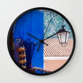 PH2 -Small Antique Bazaar Shop in the Blue City Chefchaouen, Morocco Wall Clock