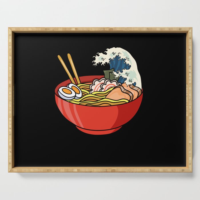 Ramen Noodles Kanagawa Japanese Wave Gift Serving Tray