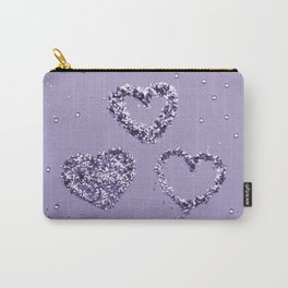 Ultra Violet LOVE Glitter Hearts #1 #shiny #decor #art #society6 Carry-All Pouch