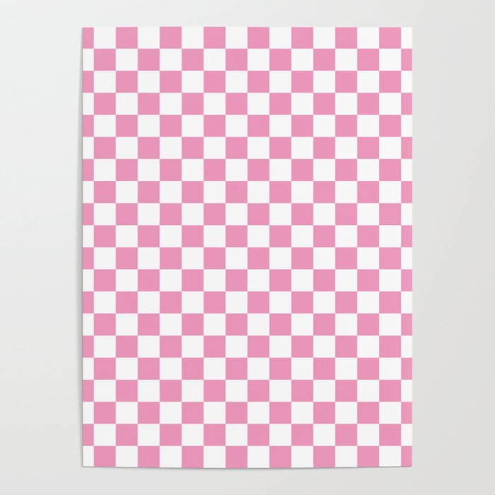 Light Pink Checkerboard Pattern Poster