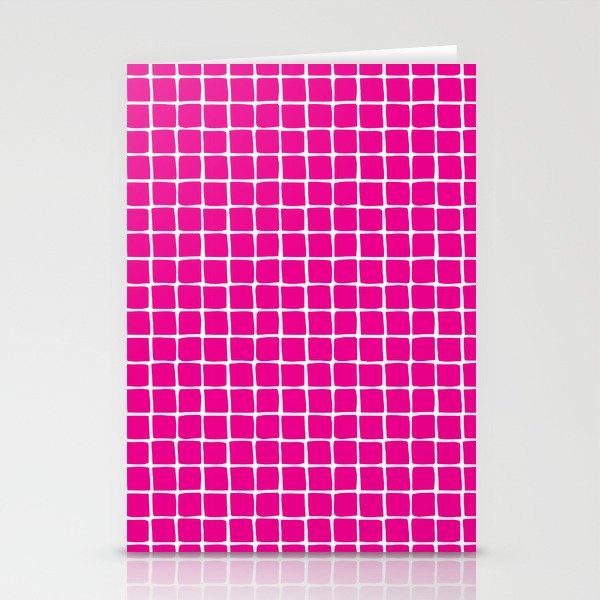 Summer Check Hot Pink Stationery Cards