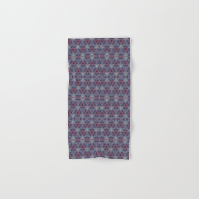 Abstract Triangles of Maroon Blue and Gold Hand & Bath Towel