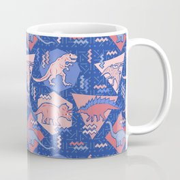 Nineties Dinosaurs Pattern  - Rose Quartz and Serenity version Coffee Mug