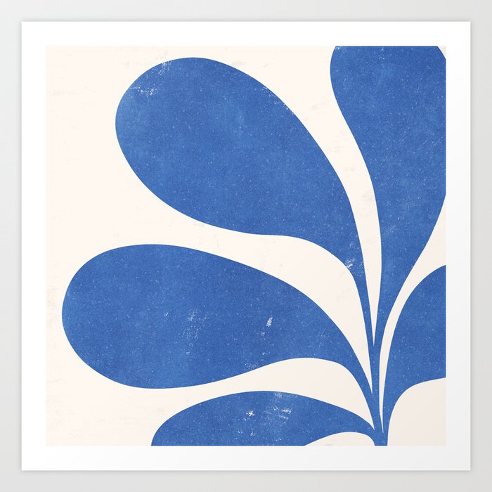 blue palm Art Print