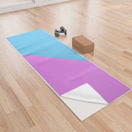 Blue and Dark Pink Abstract Yoga Towel