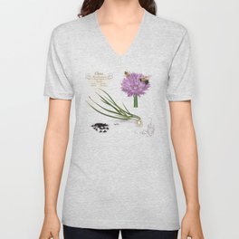 Chives and Pollinators Unisex V-Neck