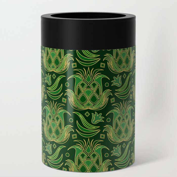 Luxe Pineapple // Art Deco Green Can Cooler