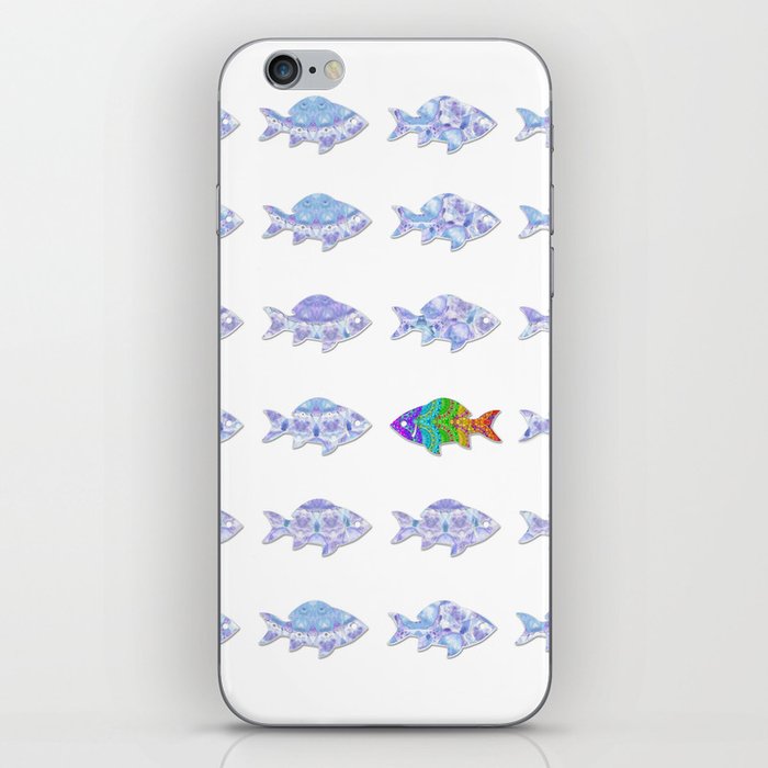 Rainbow Tropical Fish Art - Just Be Yourself iPhone Skin