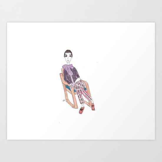 girl in a chair Art Print