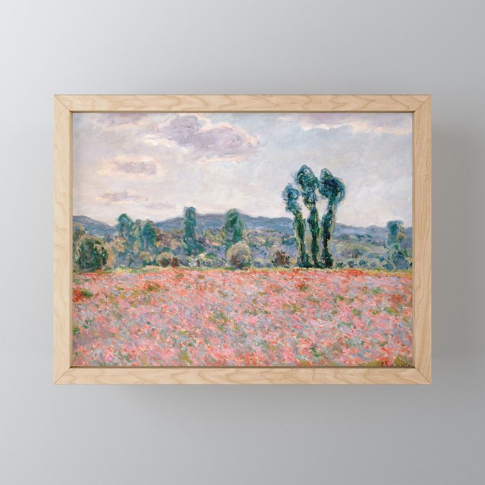 Poppy Field in Giverny by Claude Monet Framed Mini Art Print