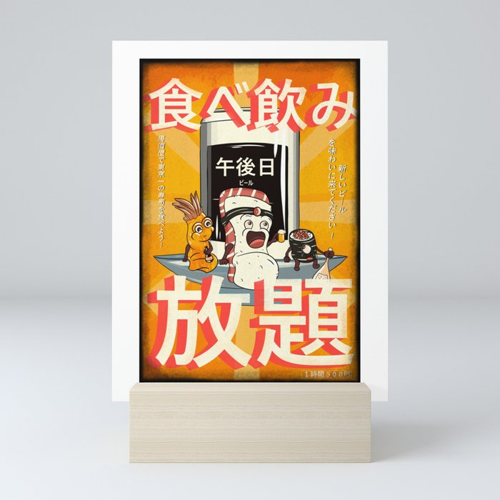 Sushi and beer - Izakaya Mini Art Print