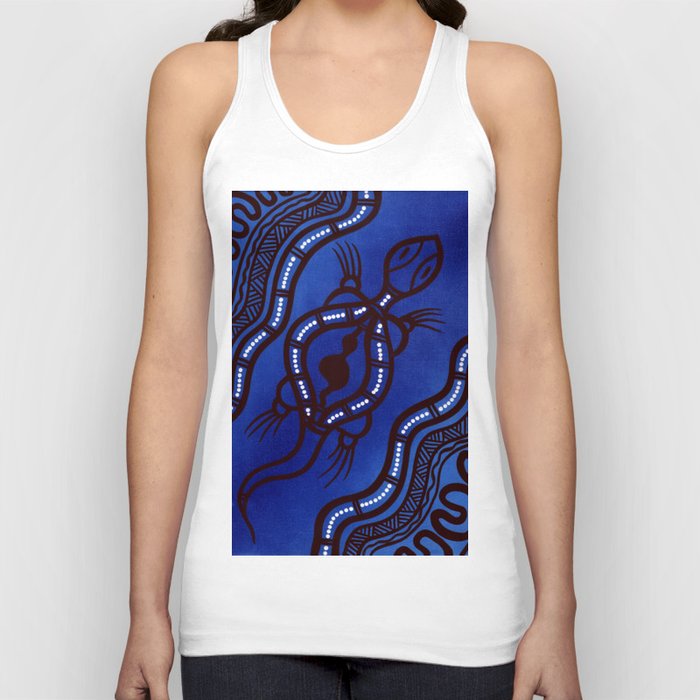 Authentic Aboriginal Art - Lizard (2022) Tank Top