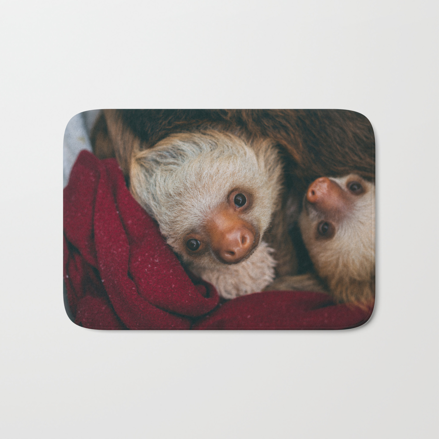 Baby Sloth Cute Bath Mat By Haley Magoo Society6