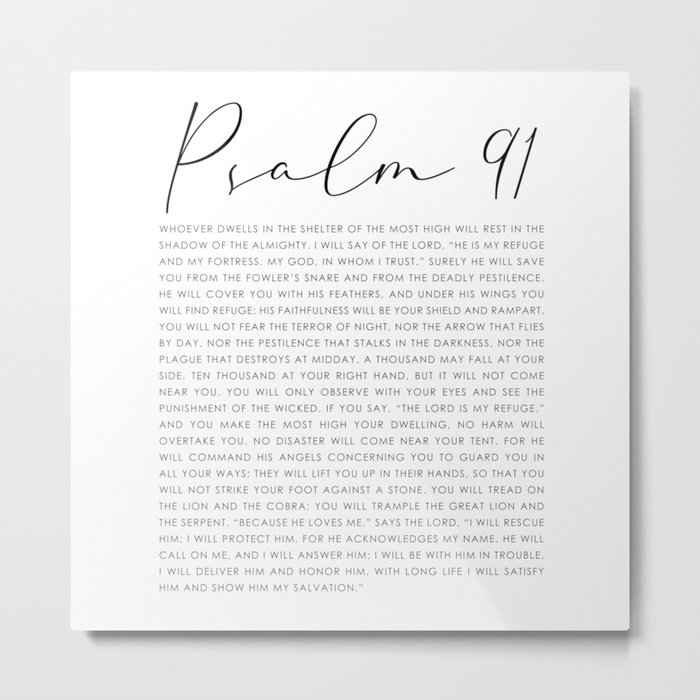 Psalm 91 Whoever dwells in the shelter of the Most High Metal Print