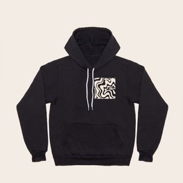 Retro Liquid Swirl Abstract in Black and Almond Cream  Hoody