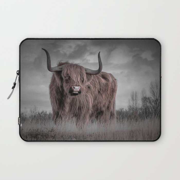 Highland Longhorn Bull Print Laptop Sleeve